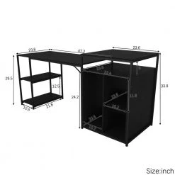70.80 in. Retangular Black Computer Desk by ATHMILE 10 70.80 in. Retangular Black Computer Desk by ATHMILE -ATHMILE Sales Store black athmile kids desks dztwf196080aae c3 1000