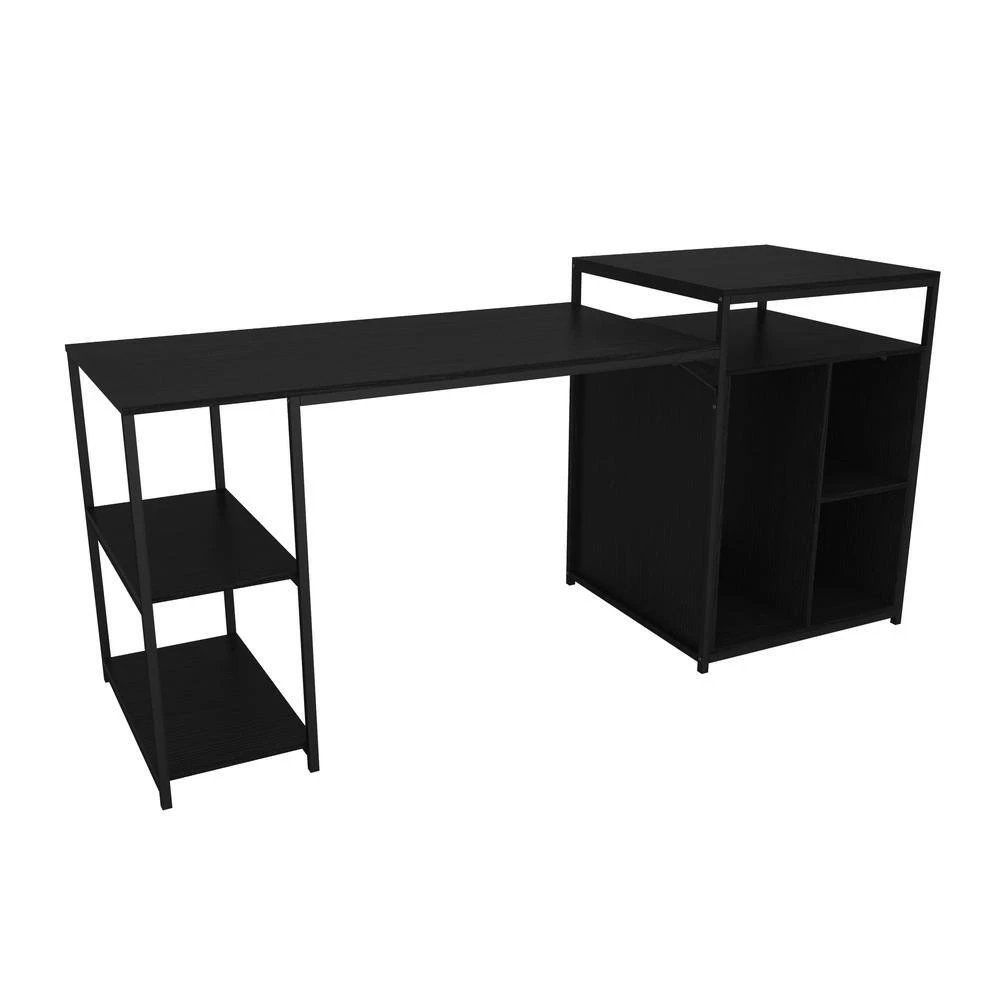 70.80 in. Retangular Black Computer Desk by ATHMILE 2 70.80 in. Retangular Black Computer Desk by ATHMILE - Image 2