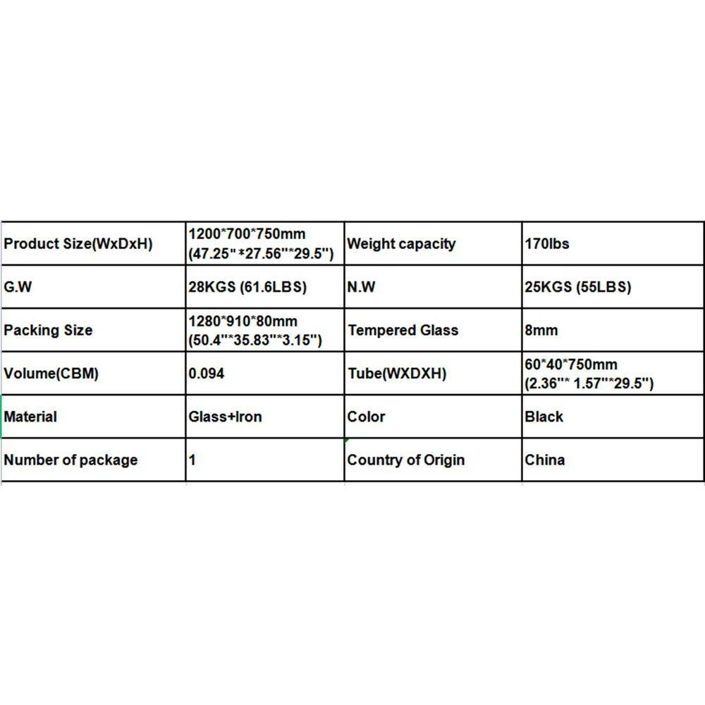 Glass Top Black Rectangle Dining Table by ATHMILE 6 Glass Top Black Rectangle Dining Table by ATHMILE - Image 6