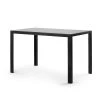 Glass Top Black Rectangle Dining Table by ATHMILE