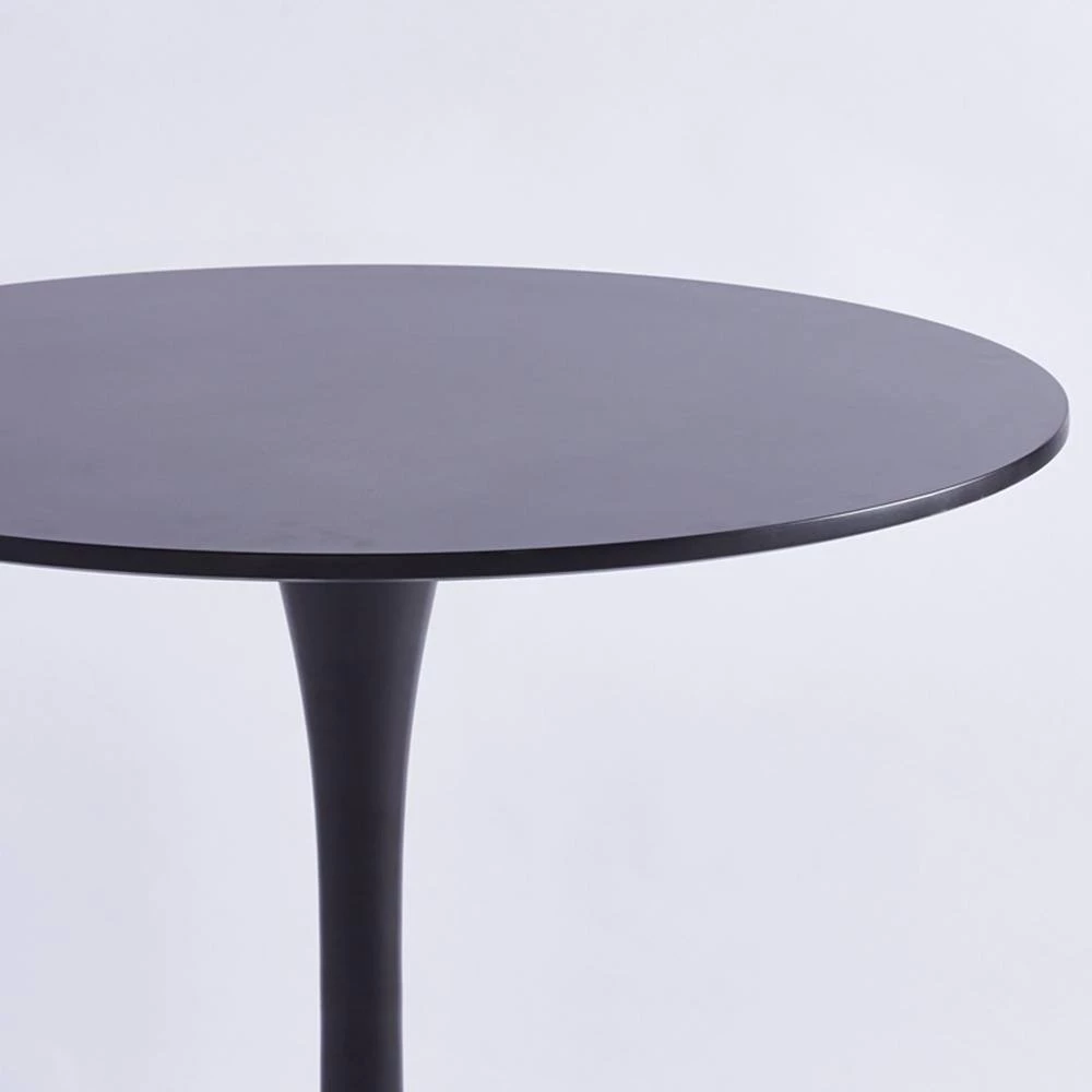 42.1 in. Round Black MDF Top Dining Table with Metal Frame (Seats 6) by ATHMILE 4 42.1 in. Round Black MDF Top Dining Table with Metal Frame (Seats 6) by ATHMILE - Image 4