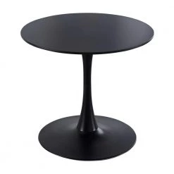 42.1 in. Round Black MDF Top Dining Table with Metal Frame (Seats 6) by ATHMILE