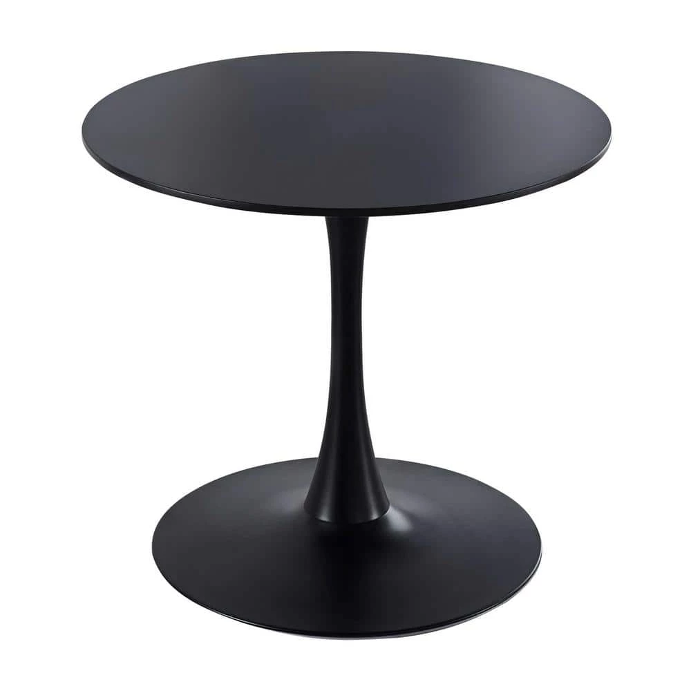 42.1 in. Round Black MDF Top Dining Table with Metal Frame (Seats 6) by ATHMILE 1 42.1 in. Round Black MDF Top Dining Table with Metal Frame (Seats 6) by ATHMILE