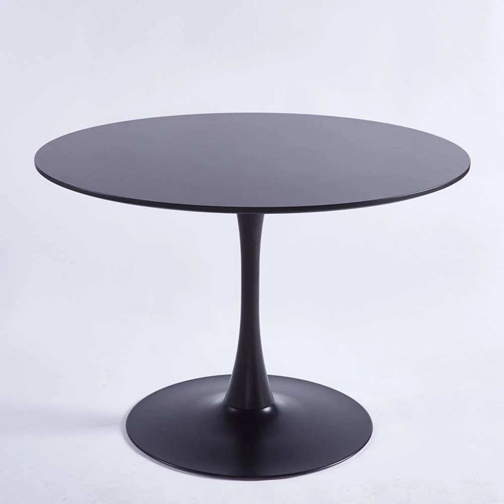 42.1 in. Round Black MDF Top Dining Table with Metal Frame (Seats 6) by ATHMILE 2 42.1 in. Round Black MDF Top Dining Table with Metal Frame (Seats 6) by ATHMILE - Image 2