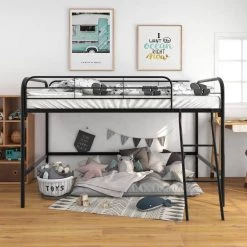 Black Twin Low Loft Bed by ATHMILE 11 Black Twin Low Loft Bed by ATHMILE -ATHMILE Sales Store black athmile loft beds gz b2w20221007 31 1000