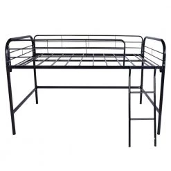 Black Twin Low Loft Bed by ATHMILE