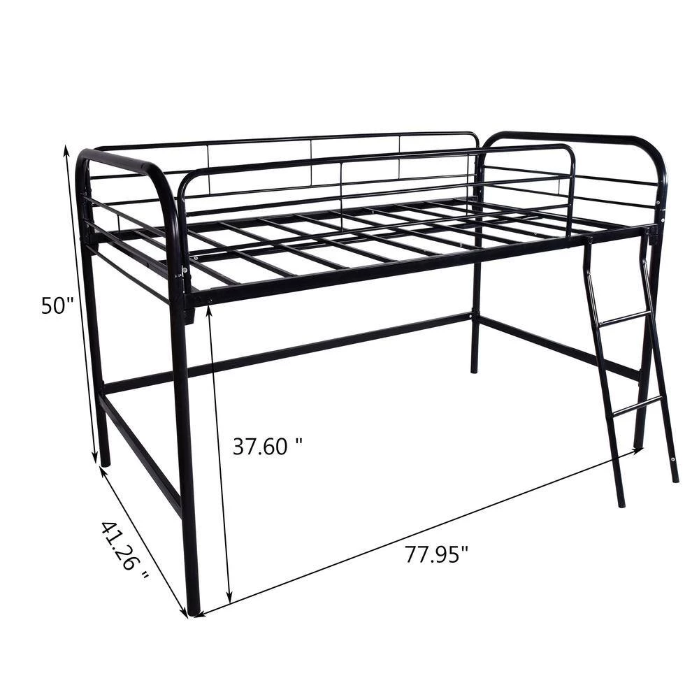 Black Twin Low Loft Bed by ATHMILE 3 Black Twin Low Loft Bed by ATHMILE - Image 3