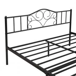 Black Queen Platform Bed by ATHMILE -ATHMILE Sales Store black athmile panel beds ddw42732557 1f 1000