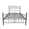 54 in. W Black Non-upholstered Wood Frame Full Four Poster Bed by ATHMILE