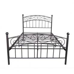54 in. W Black Non-upholstered Wood Frame Full Four Poster Bed by ATHMILE