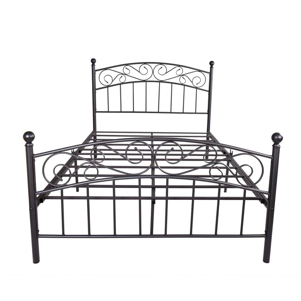 54 in. W Black Non-upholstered Wood Frame Full Four Poster Bed by ATHMILE 1 54 in. W Black Non-upholstered Wood Frame Full Four Poster Bed by ATHMILE