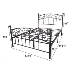 54 in. W Black Non-upholstered Wood Frame Full Four Poster Bed by ATHMILE 7 54 in. W Black Non-upholstered Wood Frame Full Four Poster Bed by ATHMILE -ATHMILE Sales Store black athmile panel beds ddw84036136 c3 1000