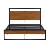 Black Full Size Metal Platform Bed Frame with Sockets by ATHMILE