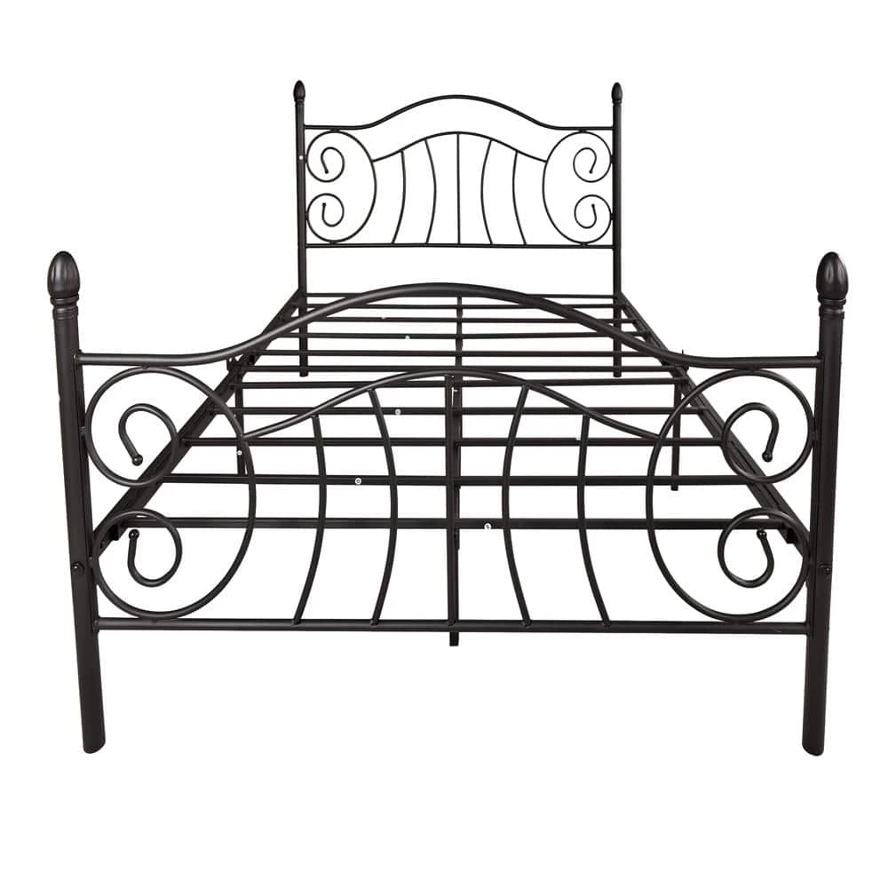 54.53 in. W Black Metal Frame Full Platform Bed by ATHMILE 1 54.53 in. W Black Metal Frame Full Platform Bed by ATHMILE