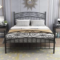 59.84 in. W Black Metal Frame Queen Platform Bed by ATHMILE 11 59.84 in. W Black Metal Frame Queen Platform Bed by ATHMILE -ATHMILE Sales Store black athmile platform beds dsz tw84036135 31 1000