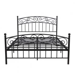 59.84 in. W Black Metal Frame Queen Platform Bed by ATHMILE
