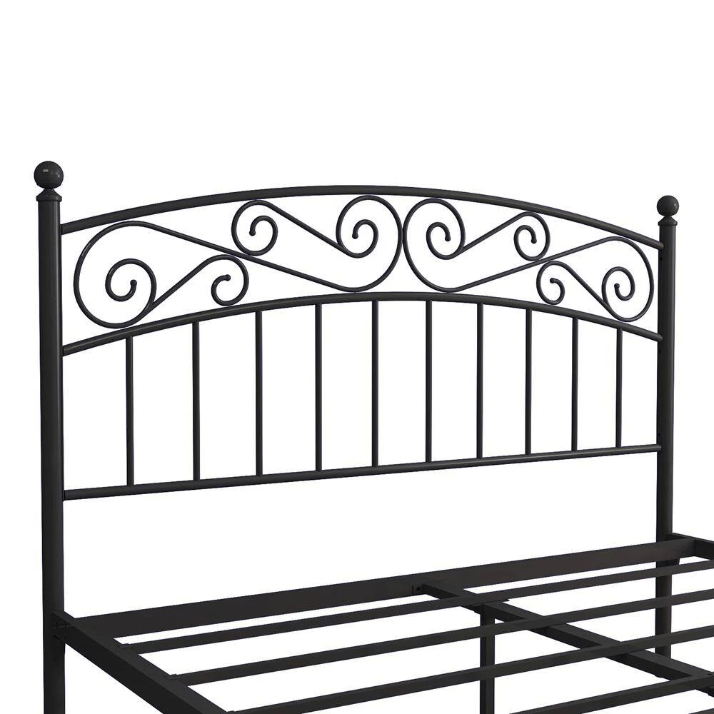 59.84 in. W Black Metal Frame Queen Platform Bed by ATHMILE 3 59.84 in. W Black Metal Frame Queen Platform Bed by ATHMILE - Image 3