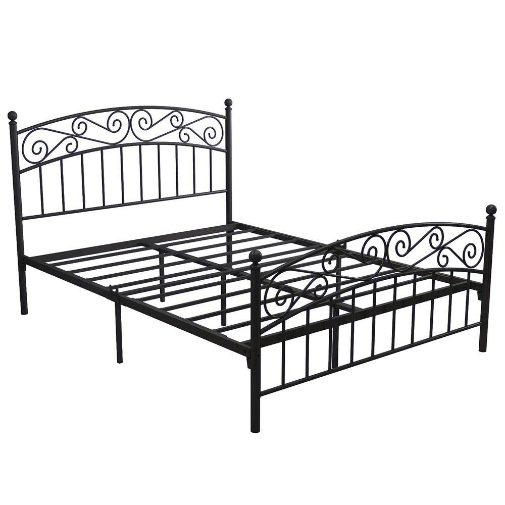 59.84 in. W Black Metal Frame Queen Platform Bed by ATHMILE 2 59.84 in. W Black Metal Frame Queen Platform Bed by ATHMILE - Image 2