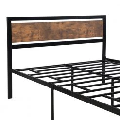 60.2 in. W Black Metal Frame Queen Platform Bed by ATHMILE -ATHMILE Sales Store black athmile platform beds dztwf282353aab 44 1000