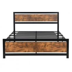 60.2 in. W Black Metal Frame Queen Platform Bed by ATHMILE