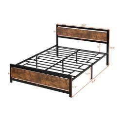 60.2 in. W Black Metal Frame Queen Platform Bed by ATHMILE -ATHMILE Sales Store black athmile platform beds dztwf282353aab c3 1000