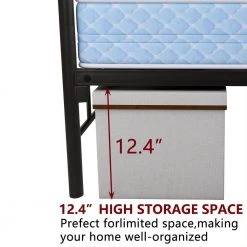 Black Metal Bed Frame Full Size Platform Bed with Headboard and Fooboard by ATHMILE -ATHMILE Sales Store black athmile platform beds gz b2w20220343 4f 1000