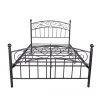 Black Metal Bed Frame Full Size Platform Bed with Headboard and Fooboard by ATHMILE