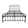 Black Metal Bed Frame Full Size Platform Bed with Headboard and Fooboard by ATHMILE
