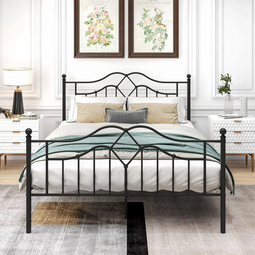 83.07 in W. Black Queen Platform Bed by ATHMILE 5 83.07 in W. Black Queen Platform Bed by ATHMILE - Image 5