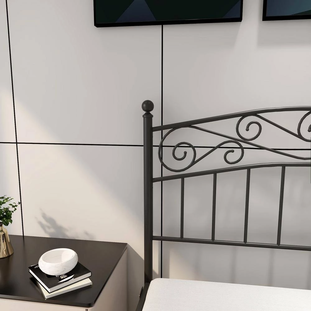 77.95 in. W Black Metal Frame Twin Platform Bed by ATHMILE 6 77.95 in. W Black Metal Frame Twin Platform Bed by ATHMILE - Image 6