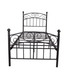 77.95 in. W Black Metal Frame Twin Platform Bed by ATHMILE