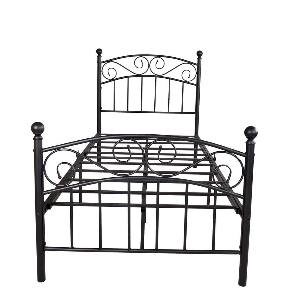 77.95 in. W Black Metal Frame Twin Platform Bed by ATHMILE 1 77.95 in. W Black Metal Frame Twin Platform Bed by ATHMILE