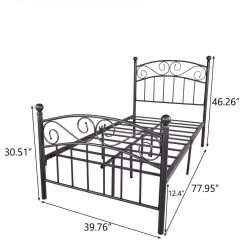 77.95 in. W Black Metal Frame Twin Platform Bed by ATHMILE 10 77.95 in. W Black Metal Frame Twin Platform Bed by ATHMILE -ATHMILE Sales Store black athmile platform beds gz b2w20221033 c3 1000