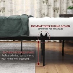 82.68 in. W Black Metal Frame Queen Platform Bed by ATHMILE 8 82.68 in. W Black Metal Frame Queen Platform Bed by ATHMILE -ATHMILE Sales Store black athmile platform beds gz b2w20221109 4f 1000