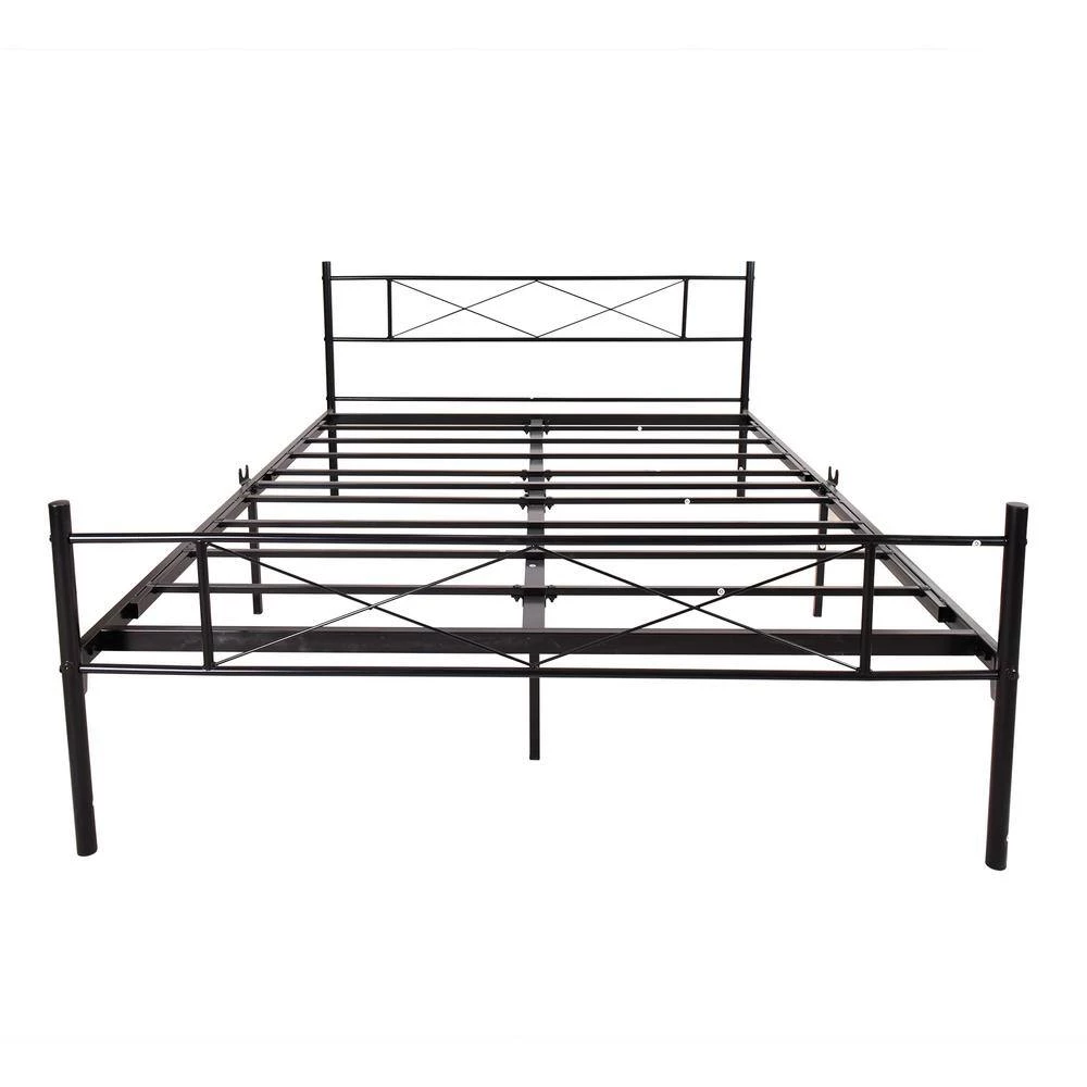 82.68 in. W Black Metal Frame Queen Platform Bed by ATHMILE 2 82.68 in. W Black Metal Frame Queen Platform Bed by ATHMILE - Image 2