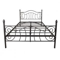 83.07 in. W Black Non-Upholster Metal Frame Queen Platform Bed by ATHMILE