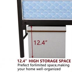 77.95 in. W Black Non-Upholster Metal Frame Full Platform Bed by ATHMILE -ATHMILE Sales Store black athmile platform beds gz b2w20221401 4f 1000