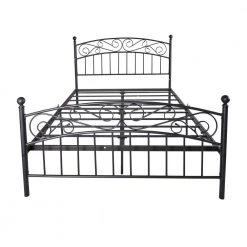 83.86 in. W Black Non-Upholster Metal Frame Queen Platform Bed by ATHMILE