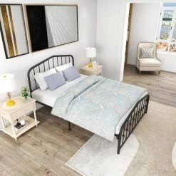 77.95 in. W Black Full Size Metal Platform Bed by ATHMILE 15 77.95 in. W Black Full Size Metal Platform Bed by ATHMILE -ATHMILE Sales Store black athmile platform beds gz b2w20221561 31 1000