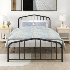 77.95 in. W Black Full Size Metal Platform Bed by ATHMILE 11 77.95 in. W Black Full Size Metal Platform Bed by ATHMILE -ATHMILE Sales Store black athmile platform beds gz b2w20221561 4f 1000