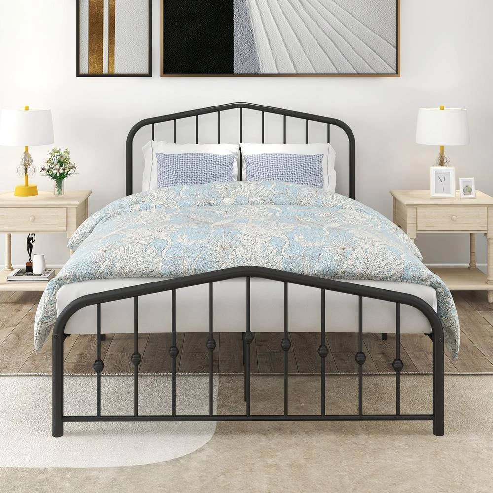 77.95 in. W Black Full Size Metal Platform Bed by ATHMILE 4 77.95 in. W Black Full Size Metal Platform Bed by ATHMILE - Image 4