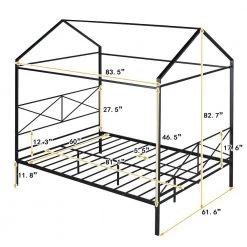 83.5 in. W Black Queen Size Metal House Shape Platform Bed by ATHMILE 8 83.5 in. W Black Queen Size Metal House Shape Platform Bed by ATHMILE -ATHMILE Sales Store black athmile platform beds gz b2w20221573 c3 1000