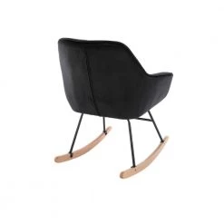 Black Toweling Tufted Fabric Rocking Chair (Set of 1) by ATHMILE -ATHMILE Sales Store black athmile rockers gliders ottomans gz b2w20220882 1f 1000