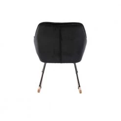 Black Toweling Tufted Fabric Rocking Chair (Set of 1) by ATHMILE -ATHMILE Sales Store black athmile rockers gliders ottomans gz b2w20220882 66 1000