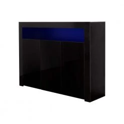 Black Sideboard Storage Cabinet High Gloss with LED Light by ATHMILE 13 Black Sideboard Storage Cabinet High Gloss with LED Light by ATHMILE -ATHMILE Sales Store black athmile sideboards buffet tables gz b2w20220282 44 1000