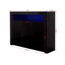 Black Sideboard Storage Cabinet High Gloss with LED Light by ATHMILE 10 Black Sideboard Storage Cabinet High Gloss with LED Light by ATHMILE -ATHMILE Sales Store black athmile sideboards buffet tables gz b2w20220282 c3 1000
