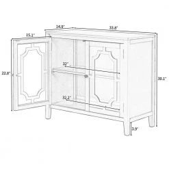 Black Sideboard with Decorative Door by ATHMILE -ATHMILE Sales Store black athmile sideboards buffet tables gz b2w20221688 4f 1000