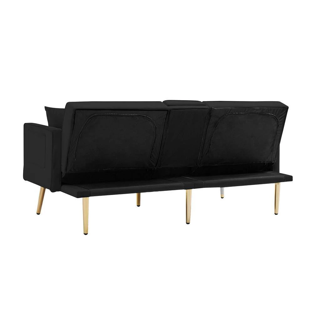 69.2 in.W Black Fabric Twin Size Sofa Bed by ATHMILE 5 69.2 in.W Black Fabric Twin Size Sofa Bed by ATHMILE - Image 5