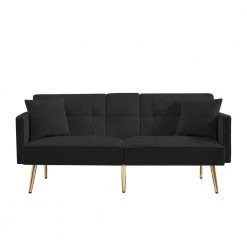 69.2 in.W Black Fabric Twin Size Sofa Bed by ATHMILE