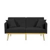 59 in.W Black Velvet Twin Size Sofa Bed by ATHMILE